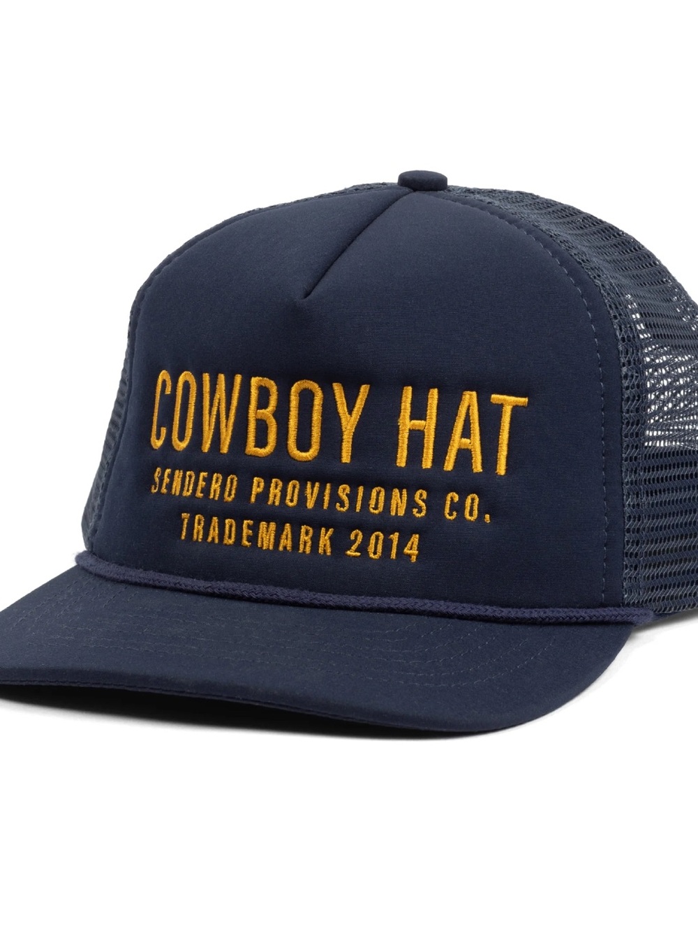 Navy 'Cowboy Hat' Embroidered Trucker Cap